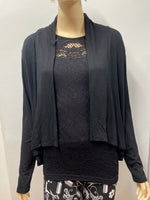 Stylist High Low Cardigan with Long Sleeves and Scissor Rhinestones