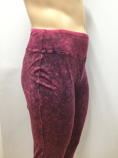 Plus X Mineral Wash Mineral Leggings- Fushia Yoga