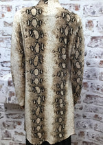 Plus Tan Snake Print Cardigan