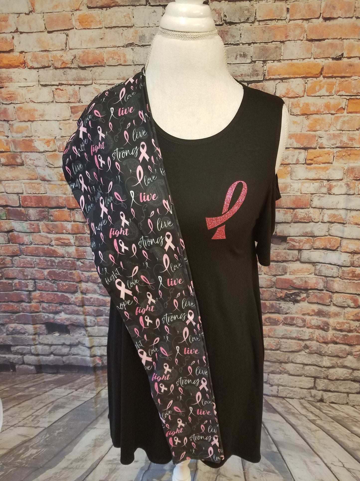 Pink Ribbon Specialty Cold Shoulder Top
