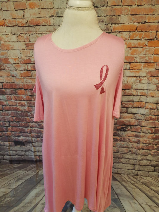 Pink Ribbon Specialty Cold Shoulder Top